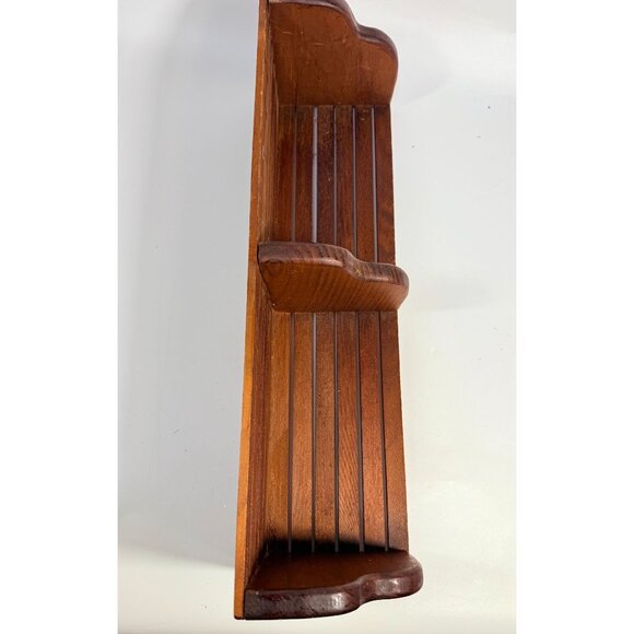 Wooden Corner Floating Wall Shelf 3 tier Heart Vintage Cottage Granny Core Wood - Picture 3 of 16